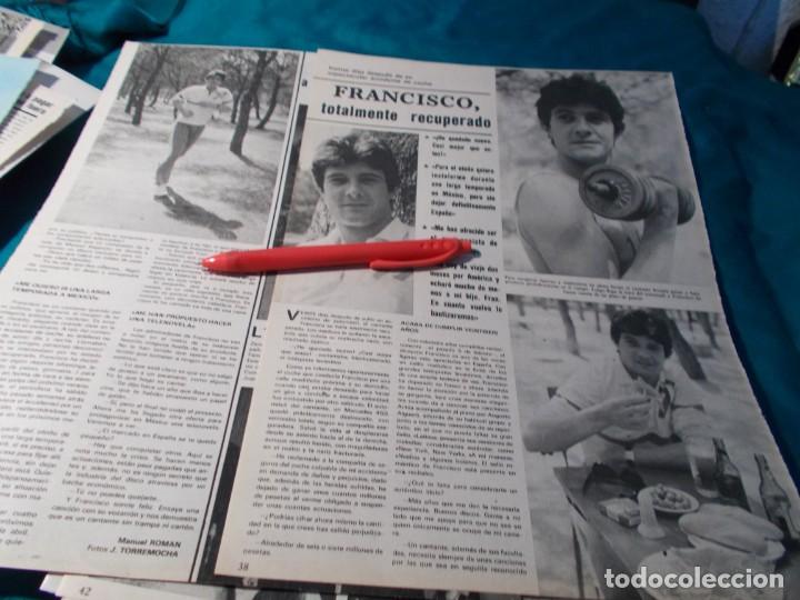 Sammeln von Zeitschriften und Zeitungen: RECORTE : EL CANTANTE FRANCISCO, TOTALMENTE RECUPERADO. SEMANA, ABRIL 1985(#)