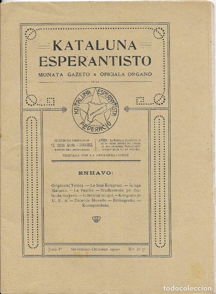 Coleccionismo de Revistas y Peri&oacute;dicos: Revista &rdquo;KATALUNA ESPERANTISTO&rdquo; Monata Gazeto, Oficiala Organo setiembre-octubre 1910 n&ordm; 6-7
