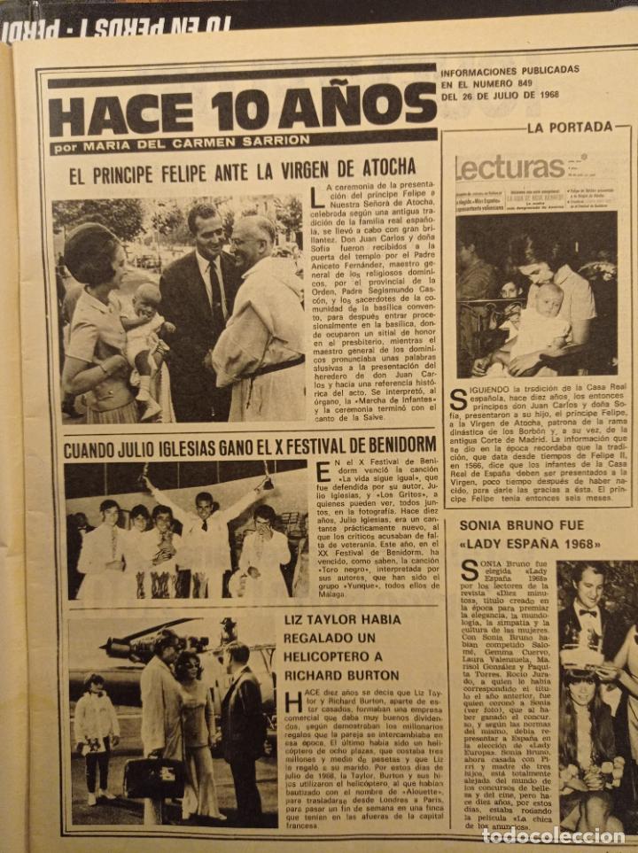 Coleccionismo de Revistas y Peri&oacute;dicos: JULIO IGLESIAS EL FESTIVAL DE BENIDORM SONIA BRUNO LADY ESPA&Ntilde;A MISS EL PRINCIPE FELIPE EN LA VIRGEN