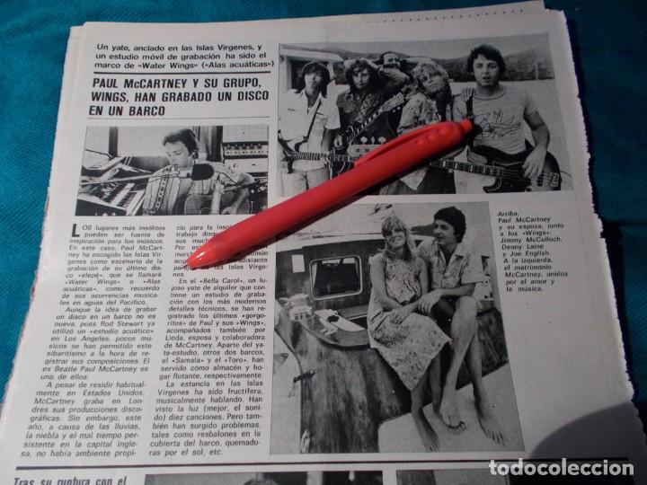 Coleccionismo de Revistas y Peri&oacute;dicos: RECORTE : PAUL McCARTNEY Y WINGS, GRABAN EN UN BARCO. SEMANA, NVMBRE 1977(#)