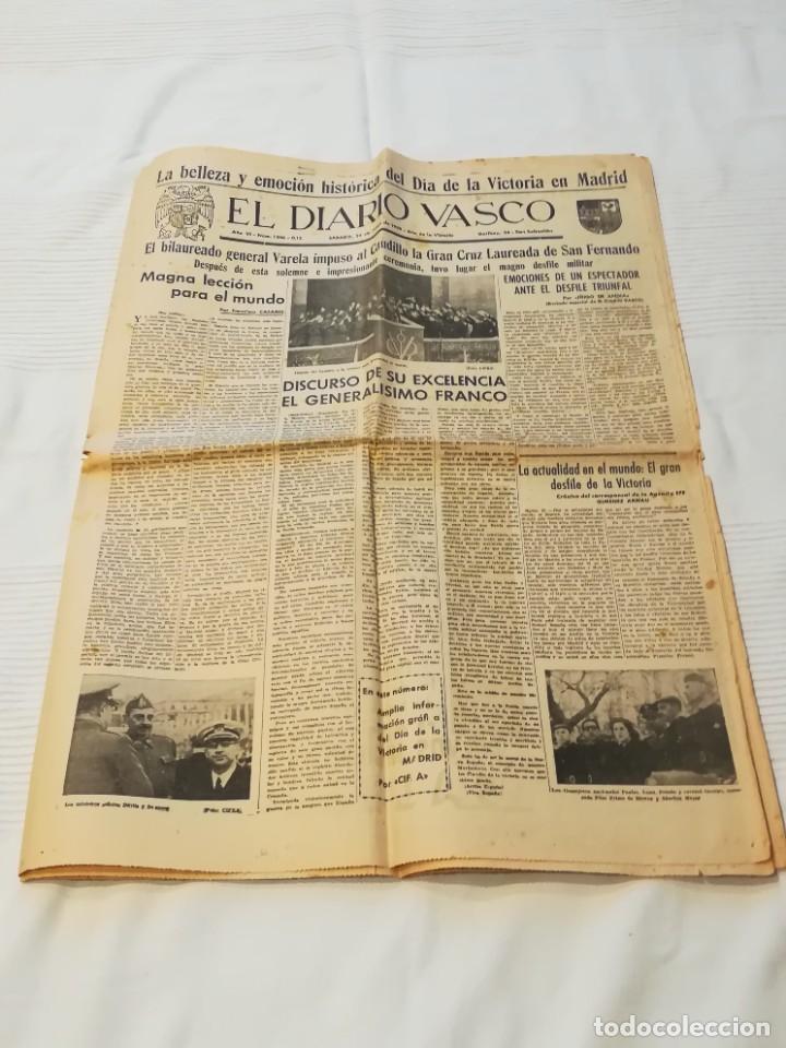 Coleccionismo de revistas y peri&oacute;dicos: peri&oacute;dico El Diario Vasco del 20 de mayo de 1939