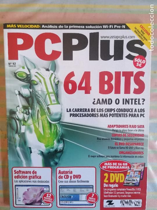 Collection Magazines and Newspapers: PC PLUS 92 Febrero 2005 + 2 DVD 16GB programas en sus cajas