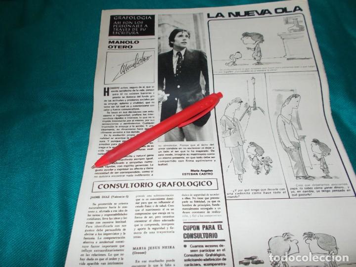 Sammeln von Zeitschriften und Zeitungen: RECORTE : GRAFOLOGIA : MANOLO OTERO. SEMANA, JUNIO 1977(#)