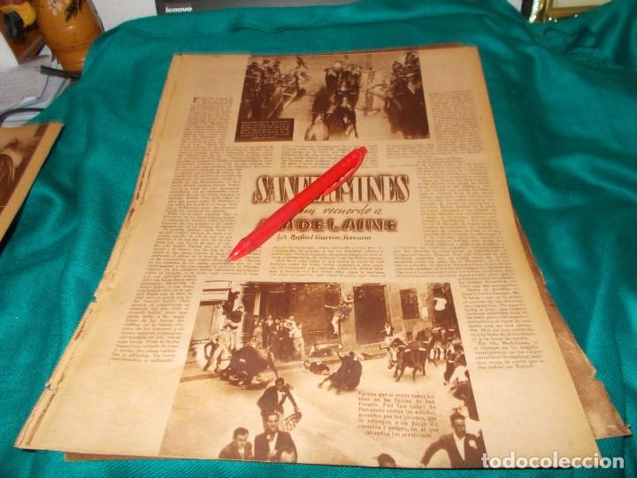Sammeln von Zeitschriften und Zeitungen: RECORTE : SANFERMINES Y UN RECUERDO A MADELAINE. FOTOS, JULIO 1941