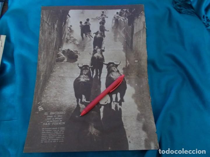 Coleccionismo de Revistas y Peri&oacute;dicos: RECORTE : ENCIERRO DE SAN FERMIN. FOTOS, JULIO 1941
