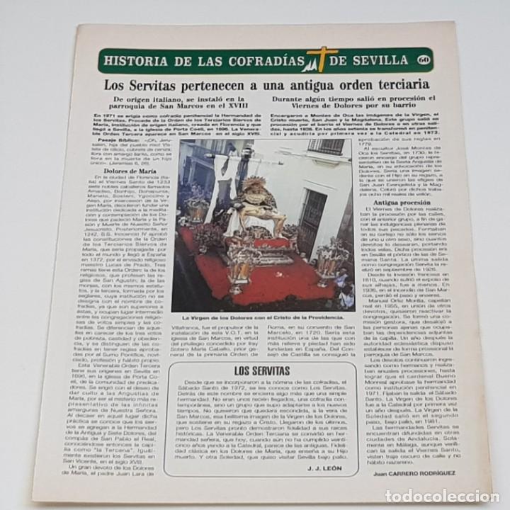 Collezionismo di Riviste e Giornali: HISTORIA DE LAS COFRAD&Iacute;AS DE SEVILLA N&ordm; 60, ABC, 1995, LOS SERVITAS, BIEN