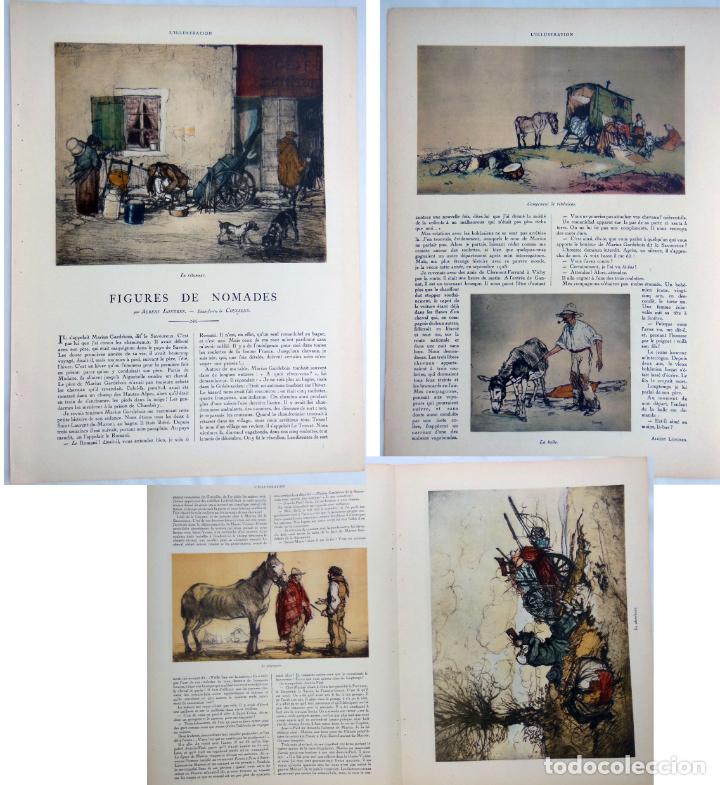 Collezionismo di Riviste e Giornali: Art&iacute;culo Revista L'Illustration: FIGURES DE NOMADES. ALBERT LONDRES, COUSSENS (Eaux-fortes)
