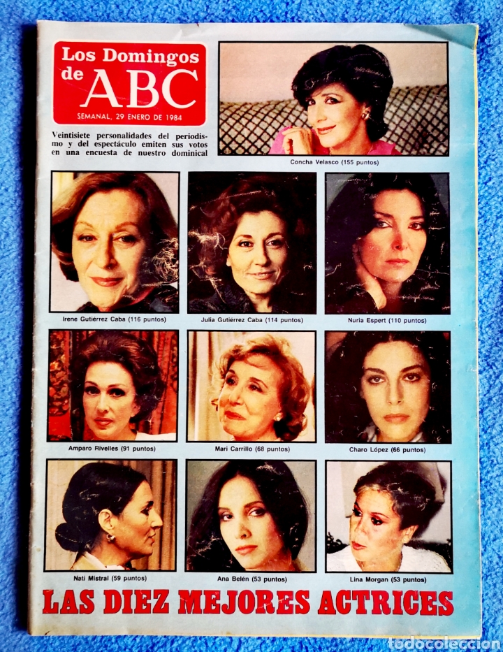 Coleccionismo de Revistas y Peri&oacute;dicos: ABC - LAS DIEZ MEJORES ACTRICES - ENERO 1984