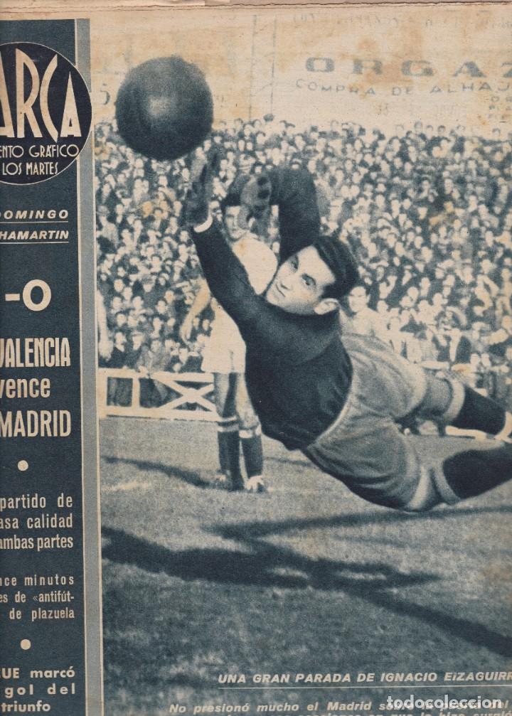 Coleccionismo de revistas y peri&oacute;dicos: Marca Madrid 1942 n&ordm; 5 Valencia vence al Madrid 1-0 Mary Bernet y Asensio Bernal nataci&oacute;n Barcelona