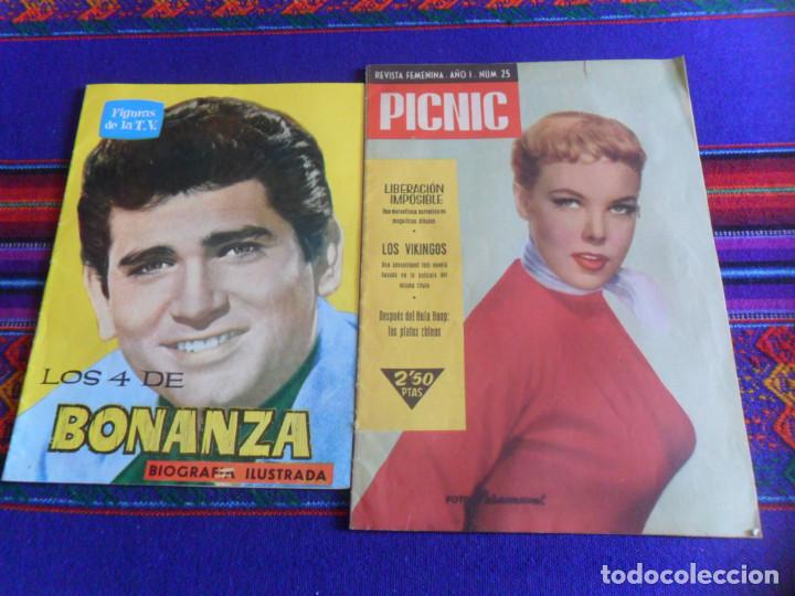 Coleccionismo de revistas y peri&oacute;dicos: REVISTA FEMENINA PICNIC 25 LOS VIKINGOS Y FIGURAS DE LA TV 2 LOS 4 DE BONANZA EDICIONES ESTE 1964.