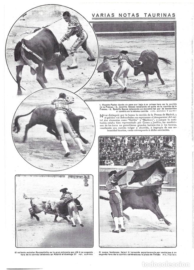 Coleccionismo de Revistas y Peri&oacute;dicos: 1913 HOJA REVISTA MADRID TOROS CORRIDA DE LA PRENSA VICENTE PASTOR, JOSELITO G&Oacute;MEZ Y RODOLFO GAONA