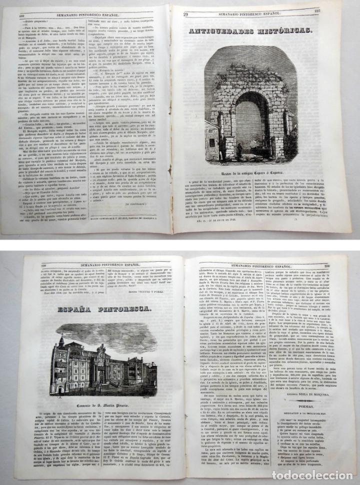 Colecionismo de Revistas e Jornais: SEMANARIO PINTORESCO ESPA&Ntilde;OL.N&ordm; 29, 1844. Restos antigua Capara o Caparra. Convento S Mart&iacute;n Pinario