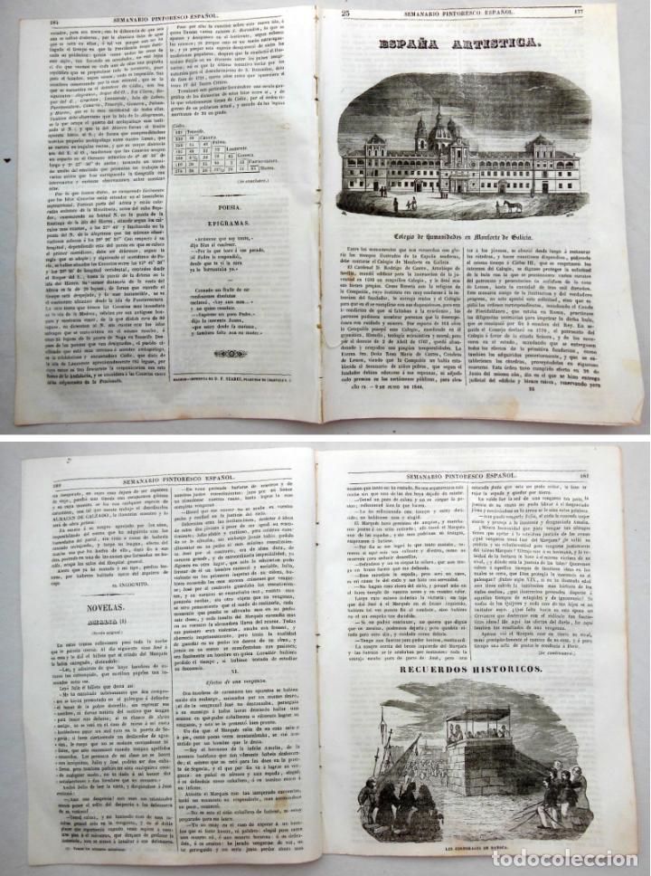 Colecionismo de Revistas e Jornais: SEMANARIO PINTORESCO ESPA&Ntilde;OL.N&ordm; 23, 1844. Colegio Humanidades Monforte Galicia; Corporales de Daroca