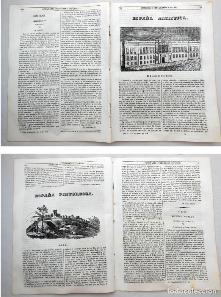 Colecionismo de Revistas e Jornais: SEMANARIO PINTORESCO ESPA&Ntilde;OL.N&ordm; 25, 1844. El Colegio de San Carlos; Vista de Jaen.