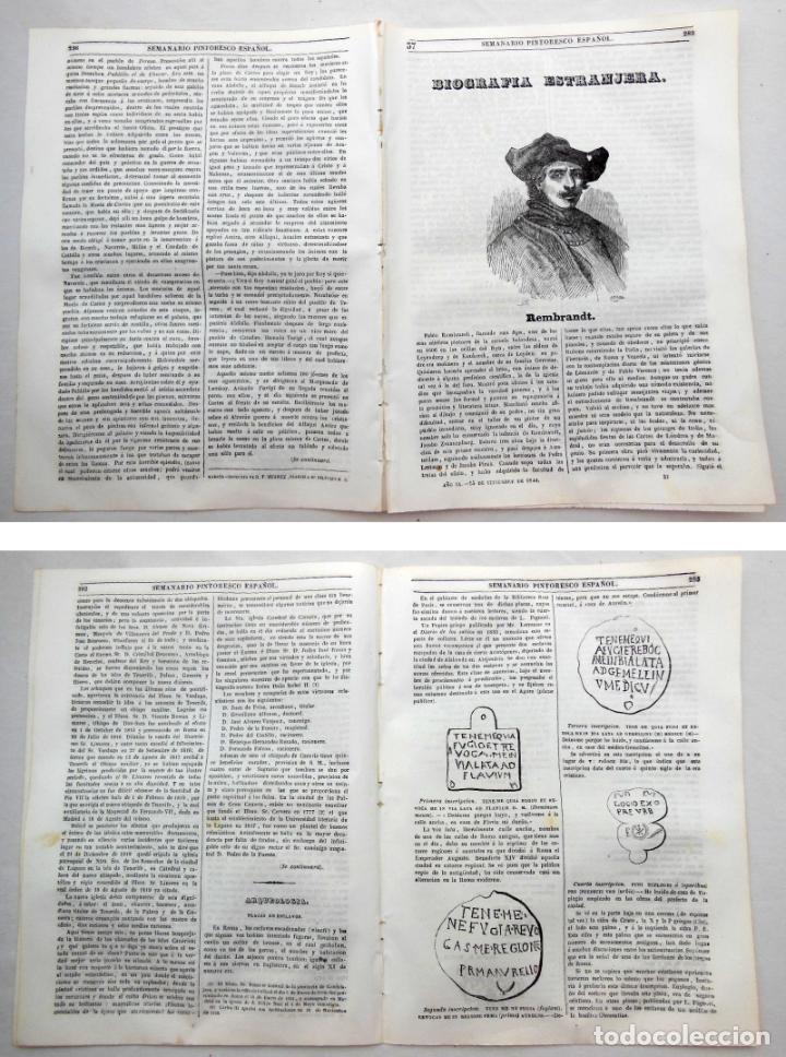 Colecionismo de Revistas e Jornais: SEMANARIO PINTORESCO ESPA&Ntilde;OL.N&ordm; 37, 1844. Rembrandt; Placas de Esclavos
