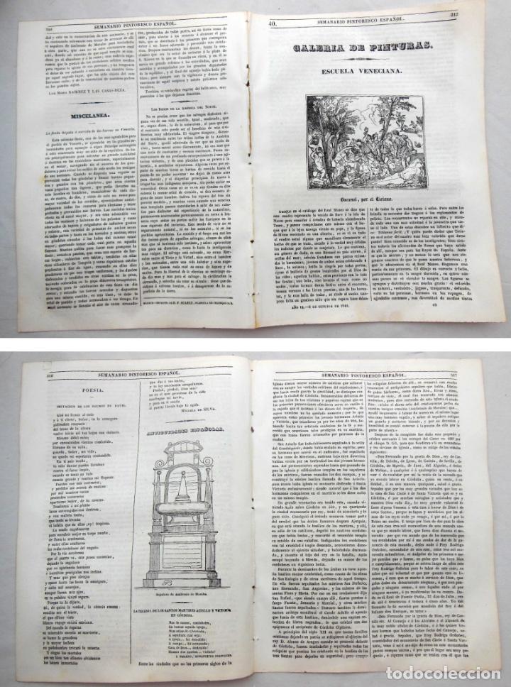 Colecionismo de Revistas e Jornais: SEMANARIO PINTORESCO ESPA&Ntilde;OL.N&ordm; 40, 1844. Bacanal de Ticiano; Sepulcro de Ambrosio de Morales