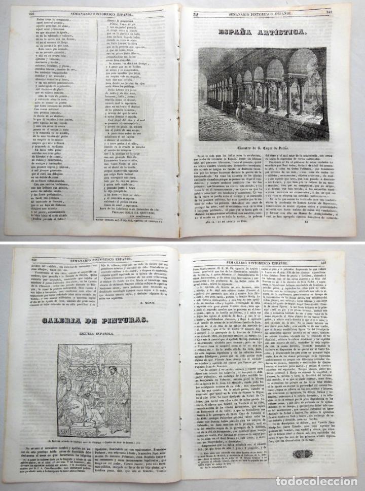 Colecionismo de Revistas e Jornais: SEMANARIO PINTORESCO ESPA&Ntilde;OL.N&ordm; 32, 1844. Claustro S Cugat de Vall&eacute;s; San Estevan de Juan de Juanes