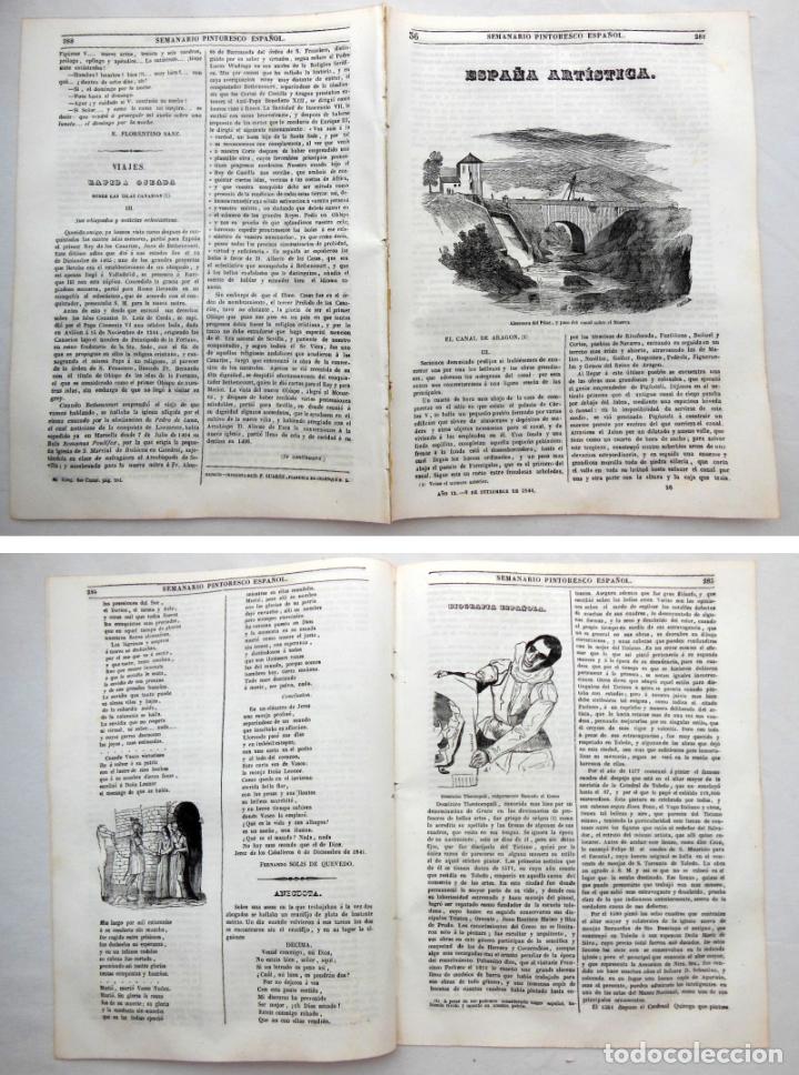 Colecionismo de Revistas e Jornais: SEMANARIO PINTORESCO ESPA&Ntilde;OL.N&ordm; 36, 1844. Almenara del Pilar y paso Canal de Arag&oacute;n sobre el Huerva