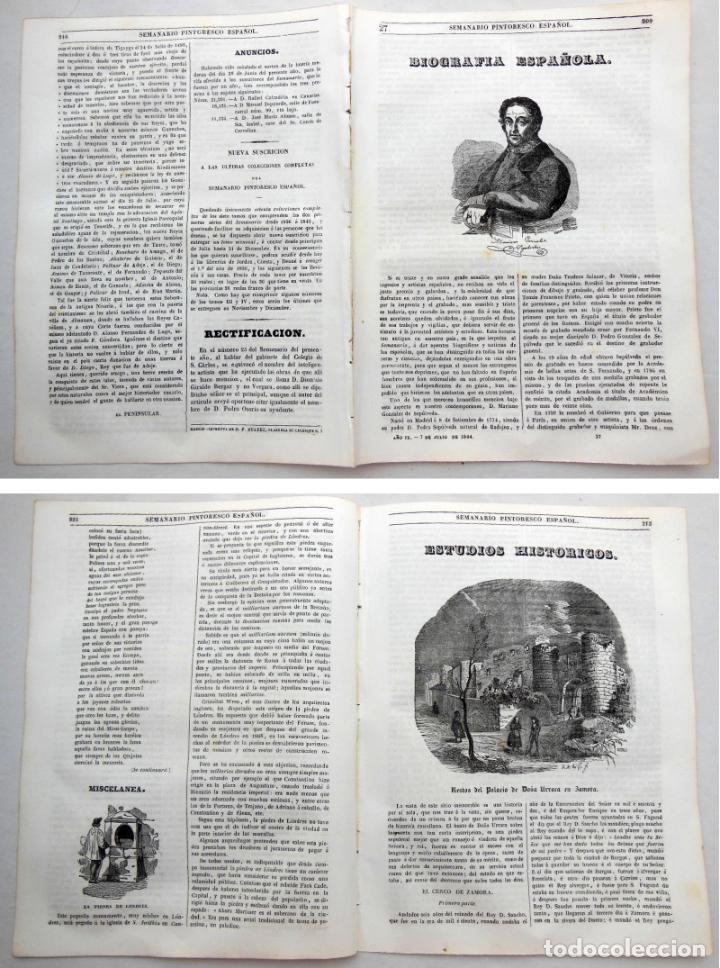 Colecionismo de Revistas e Jornais: SEMANARIO PINTORESCO ESPA&Ntilde;OL.1844. Mariano Gonzalez de Sep&uacute;lveda; Restos Palacio Do&ntilde;a Urraca Zamora
