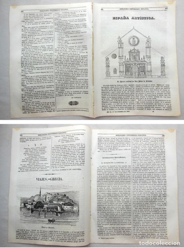 Colecionismo de Revistas e Jornais: SEMANARIO PINTORESCO ESPA&Ntilde;OL.N&ordm; 48,1844. La Iglesia Catedral de San Pedro C&oacute;rdoba; Modon en Messenia