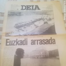 Coleccionismo de Revistas y Periódicos: DIARIO DEIA.28 AGOSTO 1983. EUSKADI ARRASADA. INUNDACIONES PAÍS VASCO.. Lote 267412449