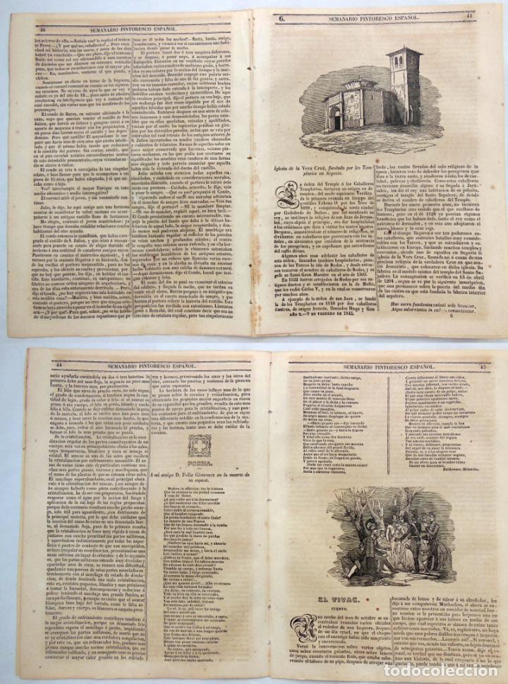 Colecionismo de Revistas e Jornais: SEMANARIO PINTORESCO ESPA&Ntilde;OL. N&ordm; 6, 1845. Xilograf&iacute;as: Iglesia de la Vera Cruz, Segovia; El Vivac