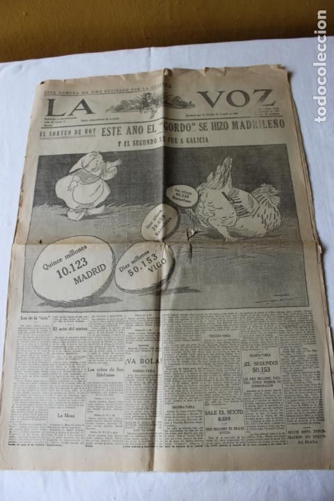 Collezionismo di Riviste e Giornali: LA VOZ DIARIO IINDEPENDIENTE DE LA NOCHE N&ordm; 2240 22 DICIEMBRE 1927, EL GORDO DE NAVIDAD
