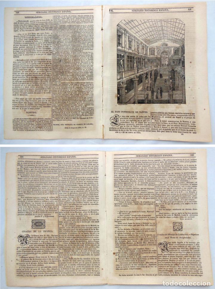 Colecionismo de Revistas e Jornais: SEMANARIO PINTORESCO ESPA&Ntilde;OL. A&ntilde;o X N&ordm; 16, 845. Xilograf&iacute;as: El Paso Pommeraye de Nantes