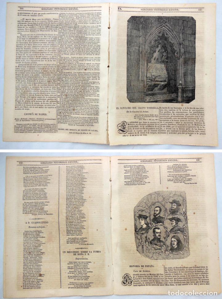 Colecionismo de Revistas e Jornais: SEMANARIO PINTORESCO ESPA&Ntilde;OL. N&ordm; 18, 845. El Sepulcro del Obispo Torrella, En la Catedral de Palma;