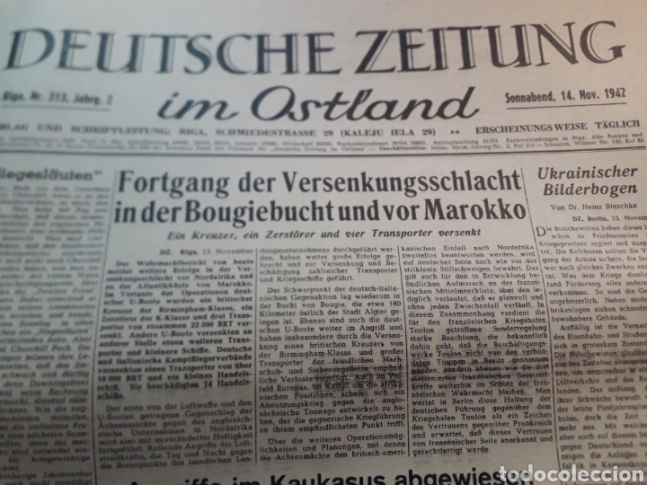 Coleccionismo de Revistas y Peri&oacute;dicos: DEUTSCHE ZEITUNG IM OSTLAND.RIGA.LITUANIA.SEGUNDA GUERRA.PERIODICO NAZI.DIVISION AZUL.FRENTE RUSO
