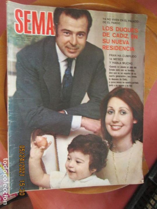 Coleccionismo de Revistas y Peri&oacute;dicos: SEMANA REVISTA N&ordm; 1773 -1974. PORTADA: LOS DUQUES DE CADIZ, EN SU NUEVA RESIDENCIA. SANCHIS POSTER