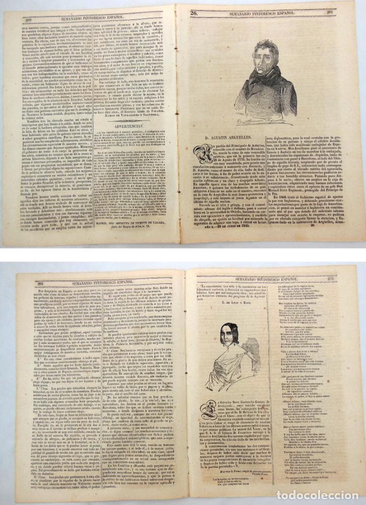 Colecionismo de Revistas e Jornais: SEMANARIO PINTORESCO ESPA&Ntilde;OL. N&ordm; 26,1845. Agust&iacute;n Arg&uuml;elles; Gertrudis G&oacute;mez de Avellaneda