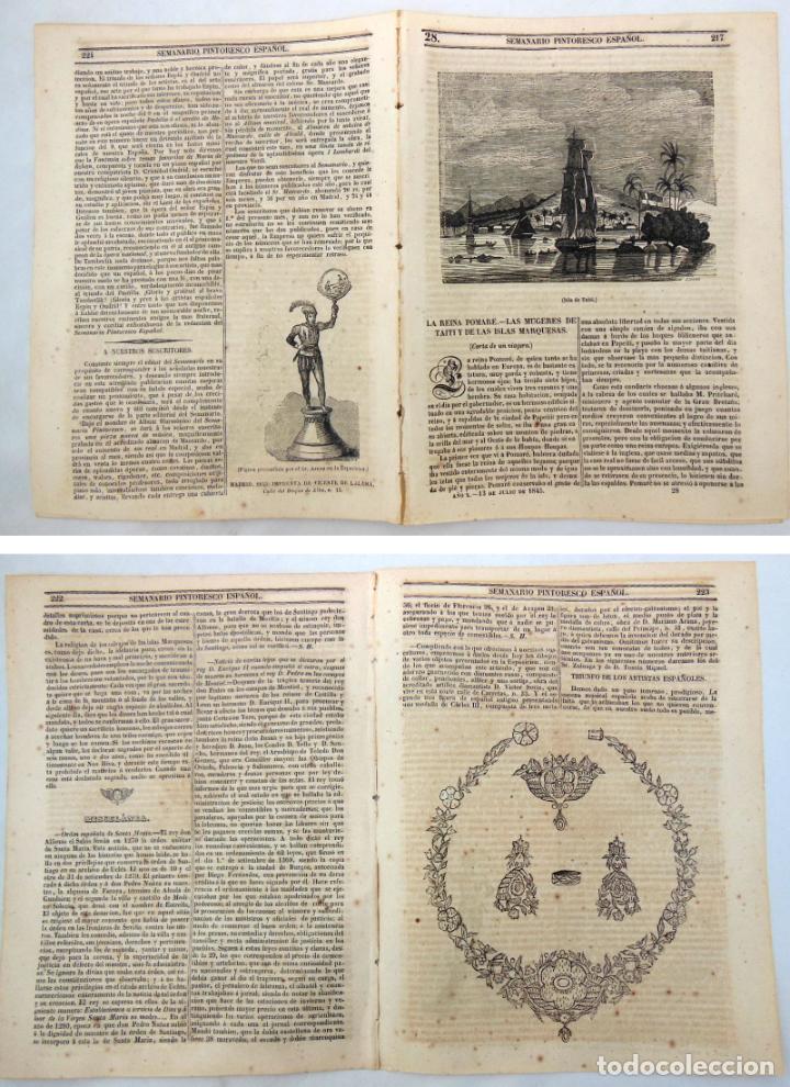 Colecionismo de Revistas e Jornais: SEMANARIO PINTORESCO ESPA&Ntilde;OL. N&ordm; 28,1845. Isla de Taiit&iacute;; Joyas dise&ntilde;o de Victor Soria; Figura...