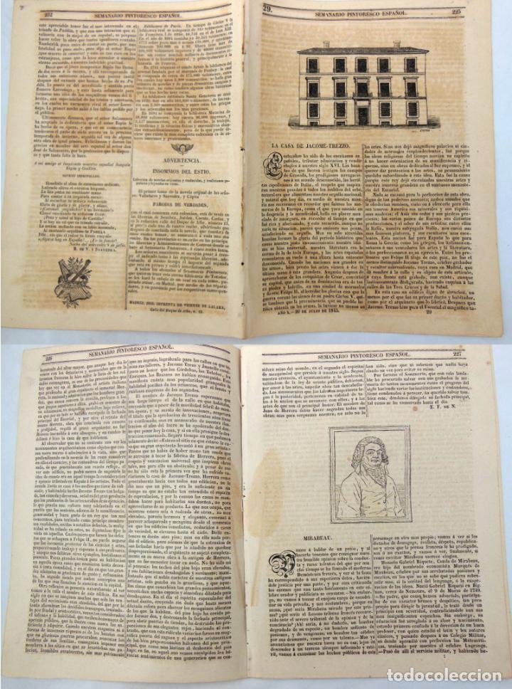 Colecionismo de Revistas e Jornais: SEMANARIO PINTORESCO ESPA&Ntilde;OL. N&ordm; 28,1845. Casa de Jacome - Trezzo en Madrid; Mirabeau