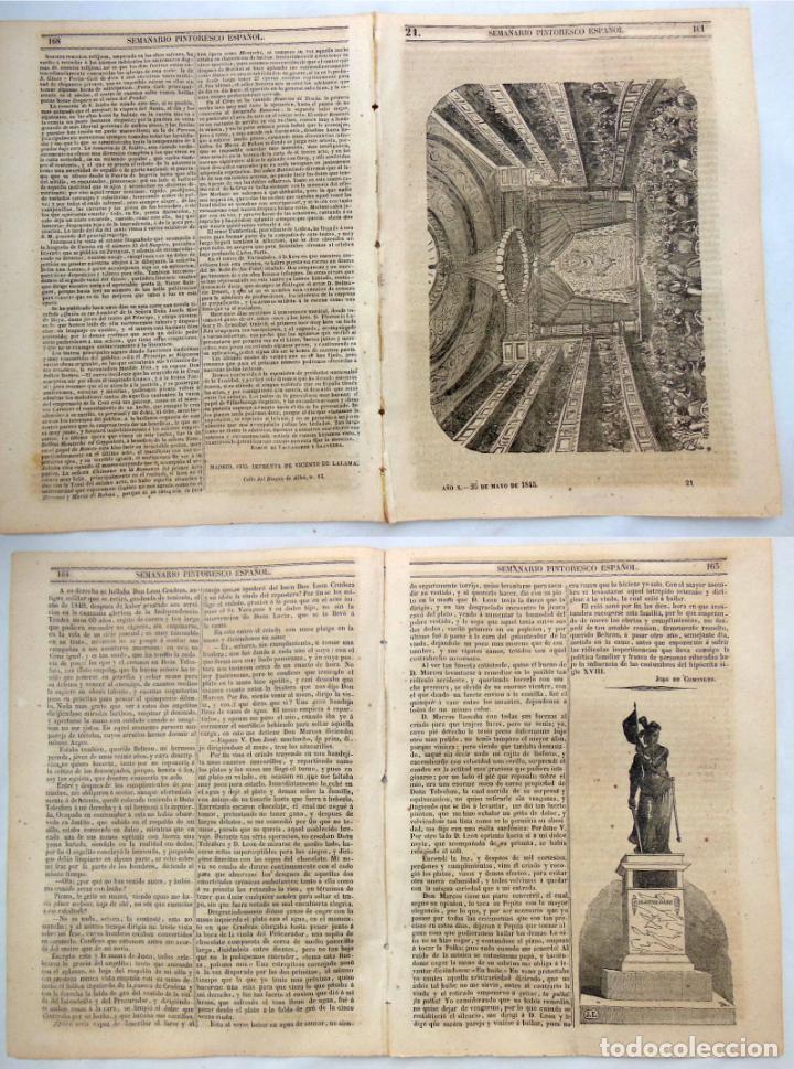 Colecionismo de Revistas e Jornais: SEMANARIO PINTORESCO ESPA&Ntilde;OL. N&ordm; 21,1845.Sala de Espect&aacute;culo de Nantes; La est&aacute;tua de Juana D'Arc