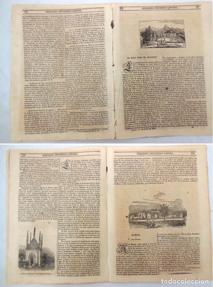 Colecionismo de Revistas e Jornais: SEMANARIO PINTORESCO ESPA&Ntilde;OL. N&ordm; 22,1845. Real Sitio Aranjuez; Ntra Sra de las Llamas; Ain-Madhi