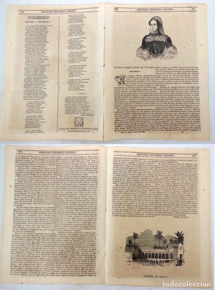 Colecionismo de Revistas e Jornais: SEMANARIO PINTORESCO ESPA&Ntilde;OL. N&ordm; 23,1845. Juana d'Albret, Reina de Navarra; El Aghouat (Algeria)