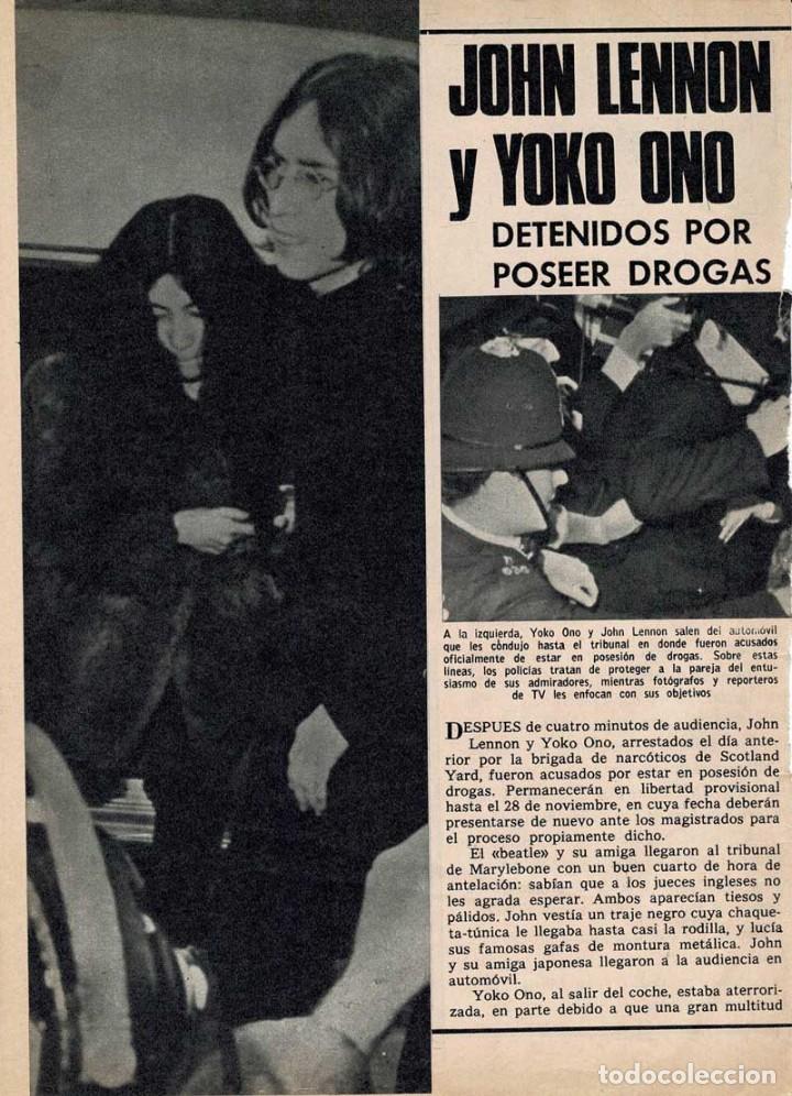 Coleccionismo de Revistas y Peri&oacute;dicos: Reportaje John Lennon y Yoko Ono detenidos por poseer drogas
