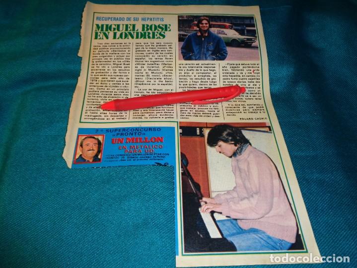 Coleccionismo de Revistas y Peri&oacute;dicos: RECORTE : MIGUEL BOS&Eacute;, RECUPERADO DE SU HEPATITIS. PRONTO, FBRO 1979(#)