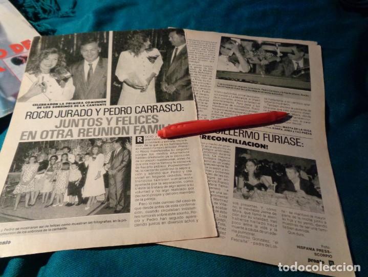 Coleccionismo de Revistas y Peri&oacute;dicos: RECORTE : ROCIO JURADO Y PEDRO CARRASCO, JUNTOS EN REUNION FAMILIAR. PRONTO, JULIO 1989(#)