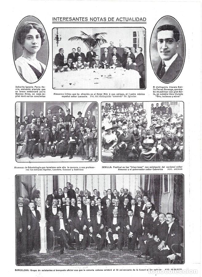 Sammeln von Zeitschriften und Zeitungen: 1913 HOJA REVISTA ALUMNOS &Uacute;LTIMO CURSO ODONTOLOG&Iacute;A PROFESORES AGUILAR, LANDETE, SUBIRANA, CUZZANI