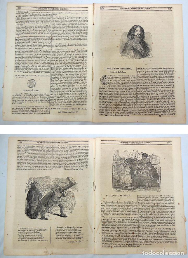 Colecionismo de Revistas e Jornais: SEMANARIO PINTORESCO ESPA&Ntilde;OL. N&ordm; 45,1845. Bernardino Rebolledo; Auracana; El zapatero del portal