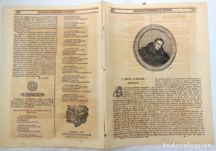 Colecionismo de Revistas e Jornais: SEMANARIO PINTORESCO ESPA&Ntilde;OL. A&ntilde;o X N&ordm; 49, 7 diciembre 1845. Xilograf&iacute;as: F Diego Gonz&aacute;lez