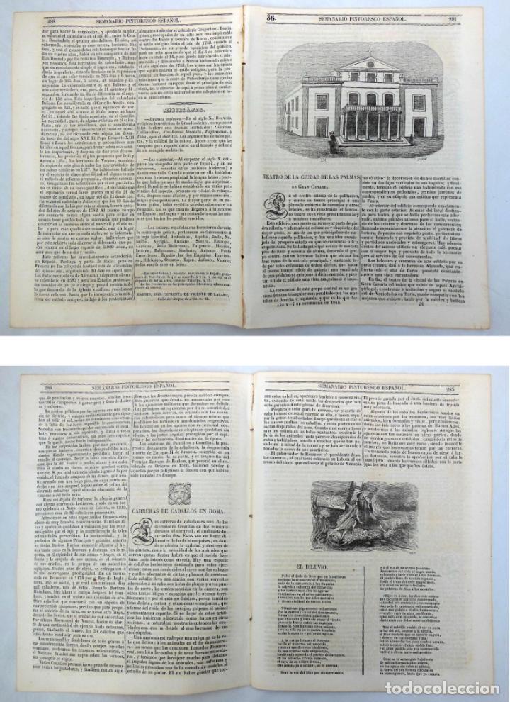 Colecionismo de Revistas e Jornais: SEMANARIO PINTORESCO ESPA&Ntilde;OL. N&ordm; 36, 1845. Teatro de la Ciudad de Las Palmas en Gran Canaria