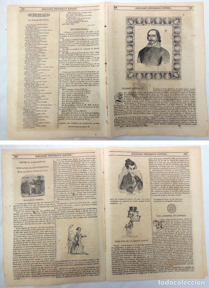 Colecionismo de Revistas e Jornais: SEMANARIO PINTORESCO ESPA&Ntilde;OL. N&ordm; 39, 1845. Claudio Coello; Cr&oacute;nicas Fant&aacute;sticas