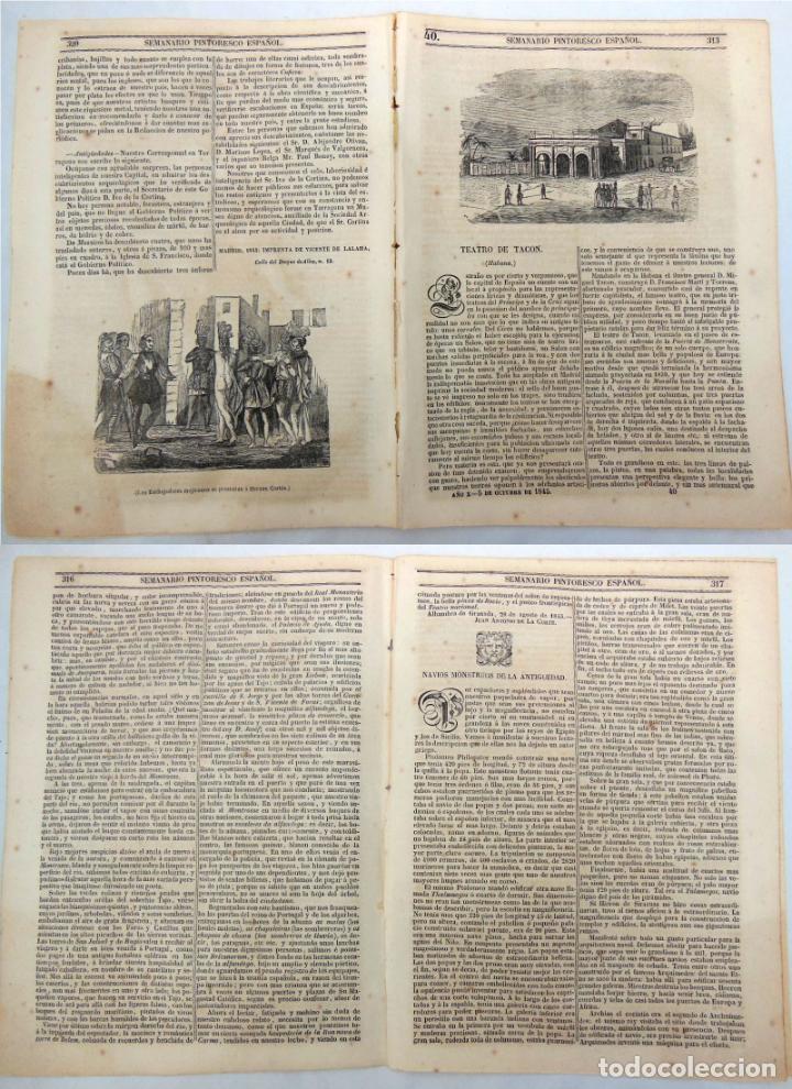 Colecionismo de Revistas e Jornais: SEMANARIO PINTORESCO ESPA&Ntilde;OL. N&ordm; 40, 1845. Teatro de Tacon (Habana); Los Embajadores mejicanos...