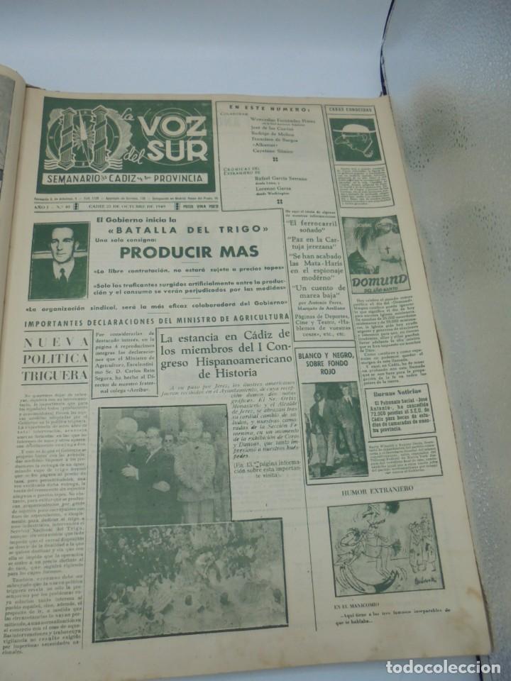 Coleccionismo de Revistas y Periódicos: LA VOZ DEL SUR. SEMANARIO DE CADIZ Y SU PROVINCIA. AÑO I. Nº24 HASTA EL Nº49. JULIO HASTA DIC. 1949. - Foto 20 - 269382278