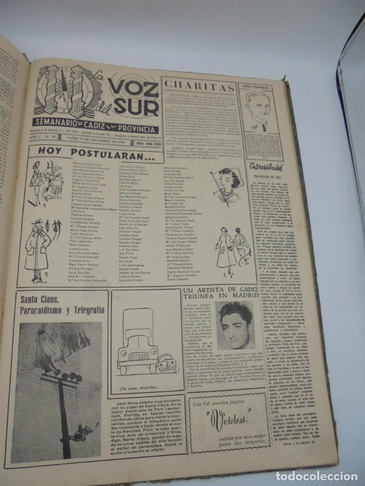 Coleccionismo de Revistas y Periódicos: LA VOZ DEL SUR. SEMANARIO DE CADIZ Y SU PROVINCIA. AÑO I. Nº24 HASTA EL Nº49. JULIO HASTA DIC. 1949. - Foto 28 - 269382278