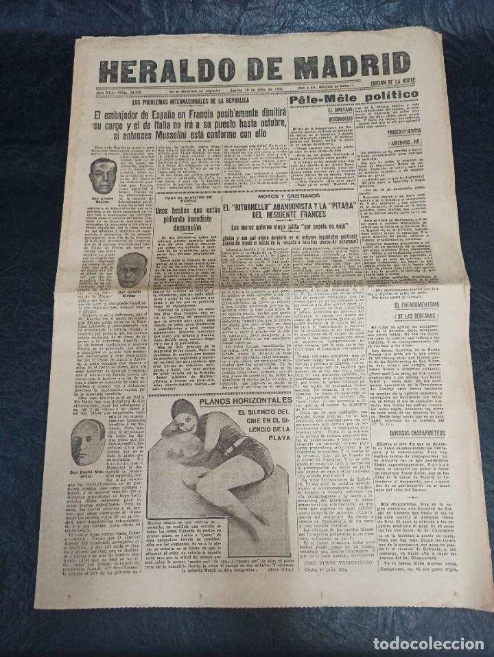 Coleccionismo de revistas y peri&oacute;dicos: Heraldo de Madrid. 16 de julio de 1931