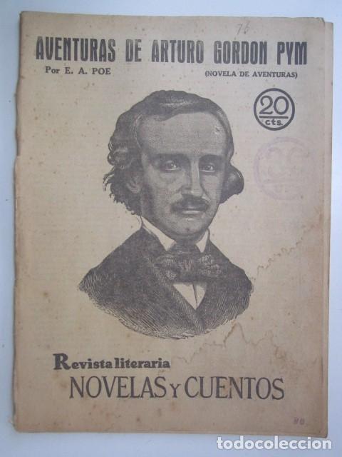 Colecionismo de Revistas e Jornais: AVENTURAS DE ARTURO GORDON PYM E. A. POE REVISTA LITERA A&Ntilde;OS 30 21X28 CM.